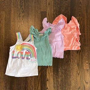 Lot of 4 Summer Tanks Little Gurls Sz 4t Cynthia Rowley, Cat & Jack, etc